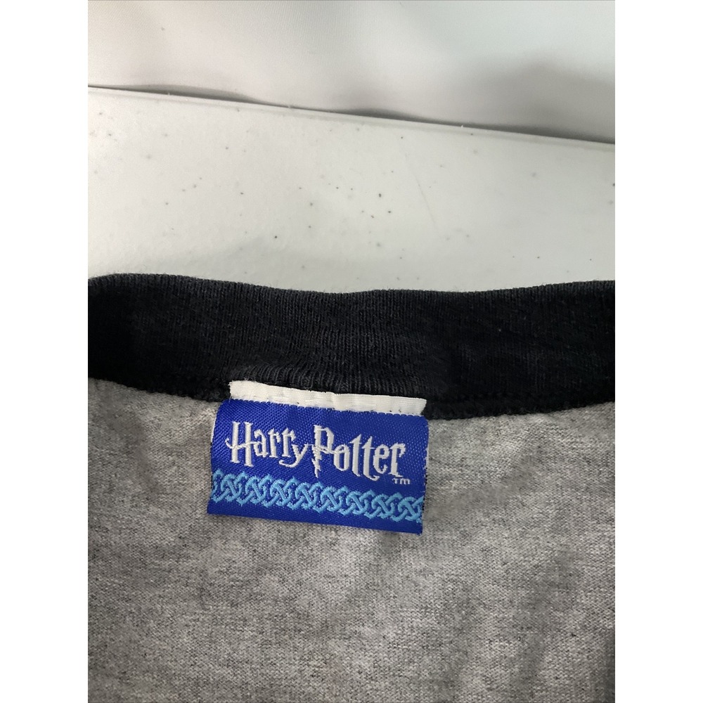 Vintage Y2K Harry Potter T-Shirt Sz M 9 3/4 Grey Ringer Movie Promo 2000s - Picture 2 of 6